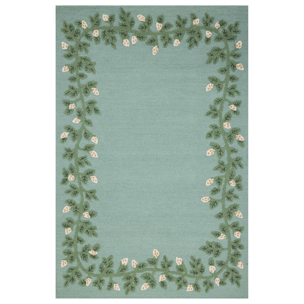 Rifle Paper Co. x Loloi Highgrove Blue 2&#39;3&quot; x 3&#39;9&quot; Area Rug, , large