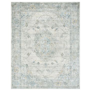 Surya Avellino AVL-2314 9"2" x 12" Light Beige, Gray, Deep Teal, Pale Blue, Tan, Light Olive and Denim Area Rug, , large