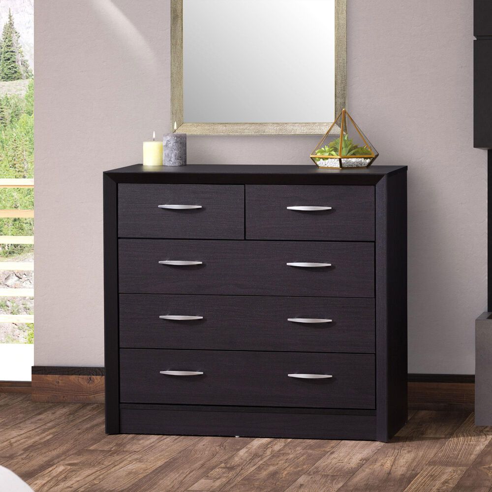 CorLiving Newport 5 Drawer Dresser in Black Oak, , large