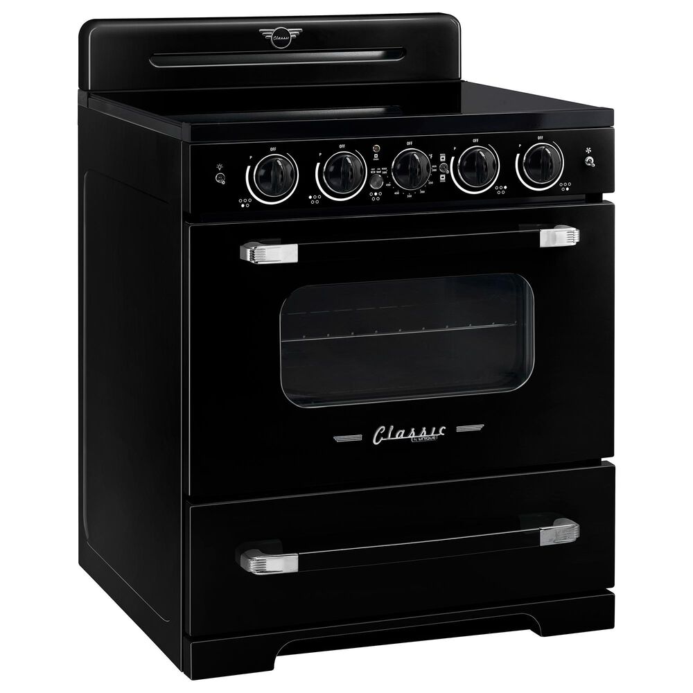 Unique Appliances Classic Retro 30" Pro Convection Gas Range in Midnight Black, , large