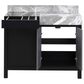 Lexora Home Zilara 42" Single Bathroom Vanity in Black and Grey with 11 cm Castle Grey Marble Top and Rectangular Sink, , large