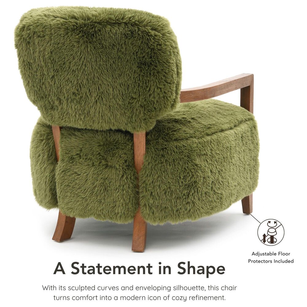 Furniture of America Lumir Long-Haired Accent Chair in Green, , large