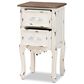 Baxton Studio Levron 2-Drawer End Table in Walnut Brown and Antique White, , large