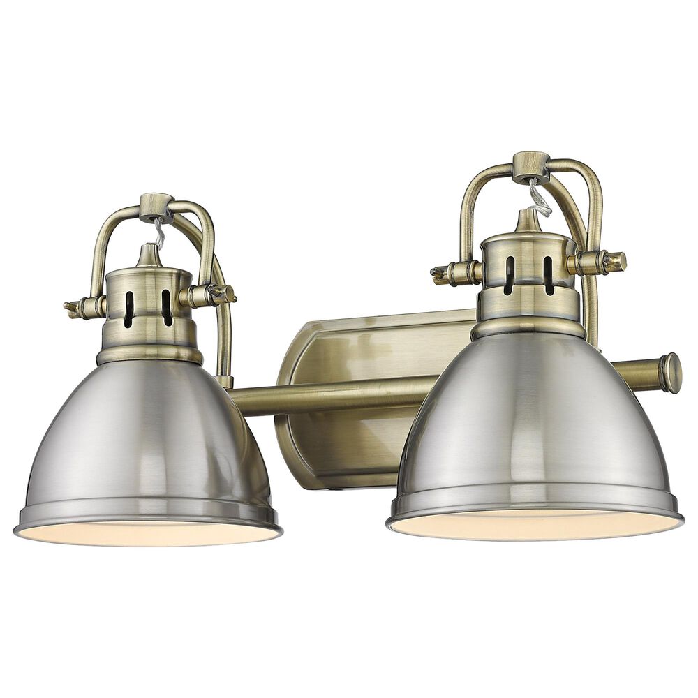 Golden Lighting Duncan 2-Light Bath Vanity in Aged Brass/Pewter, , large