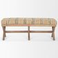 Mercana Solis Accent Bench with Beige and Black Stripe Cushion Seat in Brown, , large