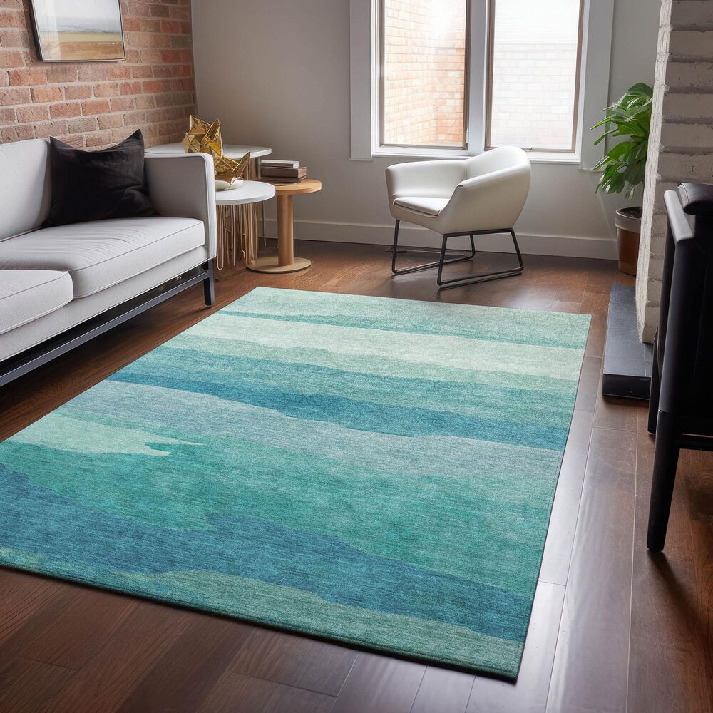 Dalyn Rug Company Pacifica PA9 3&#39; x 5&#39; Turquoise Area Rug, , large