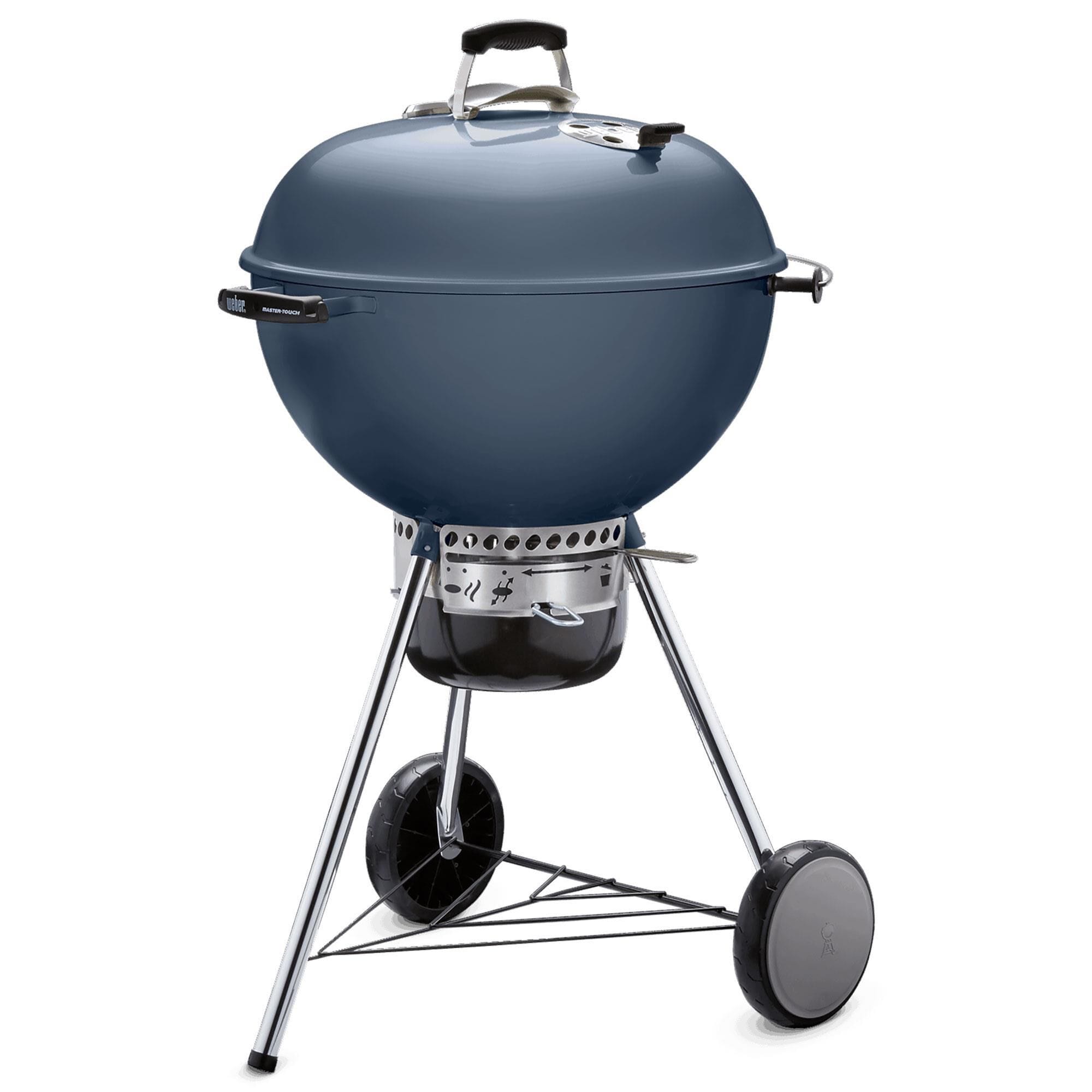 Weber Master Touch 22 Charcoal Grill with Premium Grill Cover in Slate Blue NFM