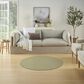 Nourison Courtyard Ivory and Green 4" Round Indoor/Outdoor Area Rug, , large