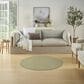 Nourison Courtyard Ivory and Green 4" Round Indoor/Outdoor Area Rug, , large