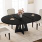 GARVEE 47" Round Dining Table with Extendable and Durable Metal Frame in Embossed Black - Table Only, , large