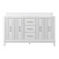 37B Fenwick 60" Double Bathroom Vanity in Bright White with Glossy White Composite Stone Top and Backsplash, , large