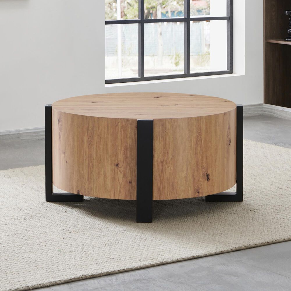 Steve Silver Furniture Darcie Cocktail Table in Natural and Black, , large