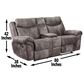 Steve Silver Nashville Manual Glider Recliner Console Loveseat in Grey, , large