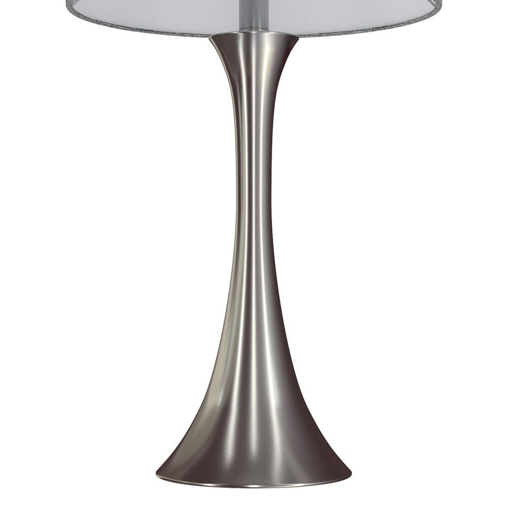 LumiSource Lenuxe 24" Metal Table Lamp with Grey Linen Shade in Brushed Nickel (Set of 2), , large