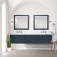 Lexora Home Castor 84" Double Bathroom Vanity in Black with 2 cm White Carrara Marble Top and Rectangular Sinks, , large