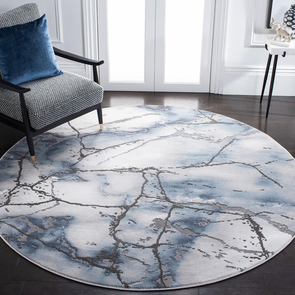 Safavieh Craft CFT877L 10&#39; Round Grey and Blue Area Rug, , large