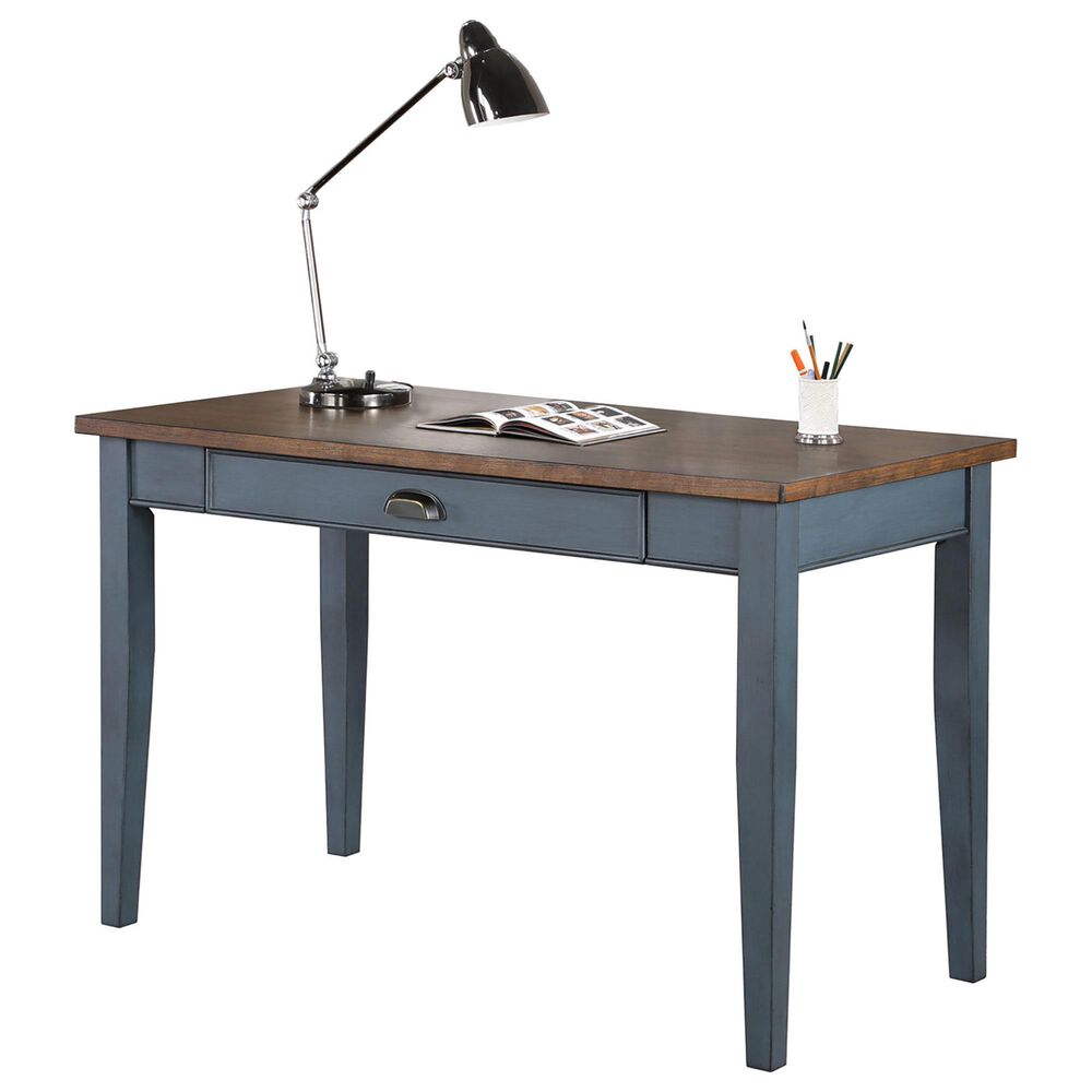 Wycliff Bay Fairmont Writing Table in Dusty Blue and Natural, , large