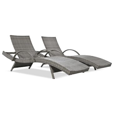 HOMLUX Outdoor Chaise Lounge in Grey (Set of 2), , large