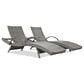 HOMLUX Outdoor Chaise Lounge in Grey (Set of 2), , large