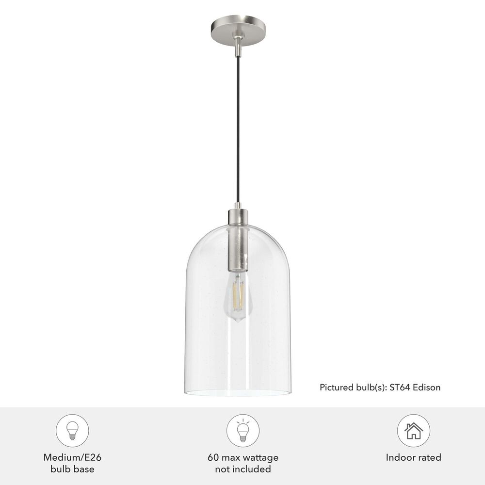 Hunter Lochmeade 1-Light Large Pendant in Brushed Nickel, , large