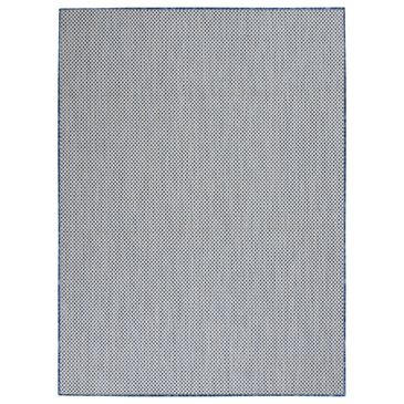 Nourison Courtyard Ivory and Blue 5" x 7" Indoor/Outdoor Area Rug, , large
