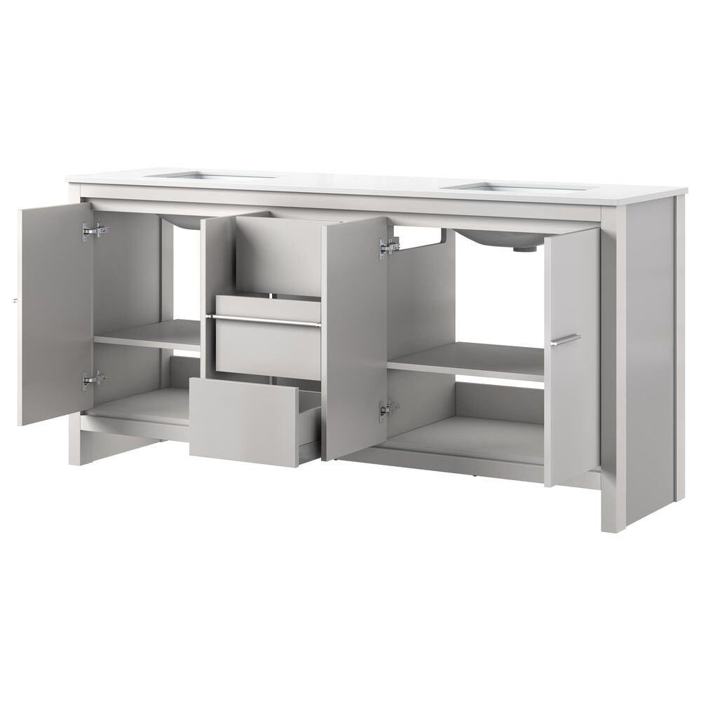 Lexora Home Lafarre 72&quot; Double Bathroom Vanity in White with 2 cm White Quartz Top and Rectangular Sinks, , large