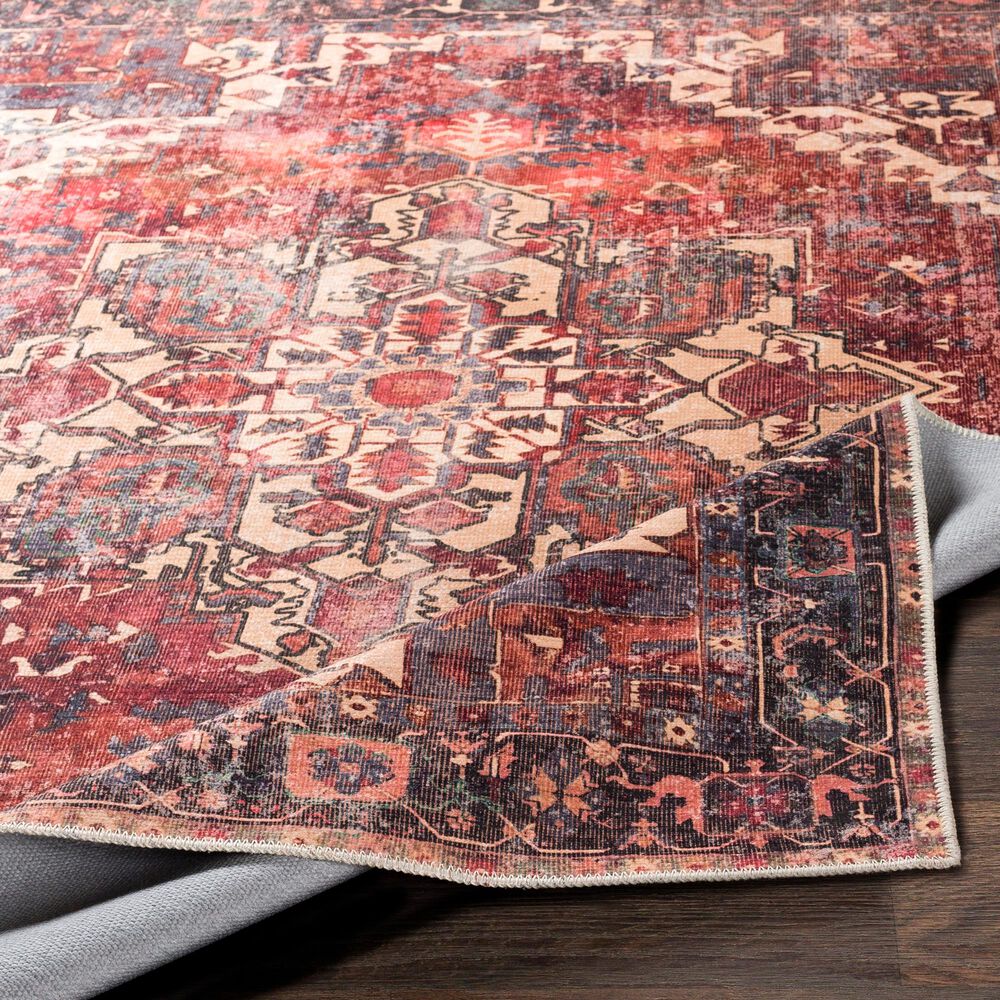 Surya Amelie AML-2308  2&#39;7&quot; x 7&#39;10&quot; Rust, Green, Butter, Denim, Purple, Rose and Clay Runner, , large