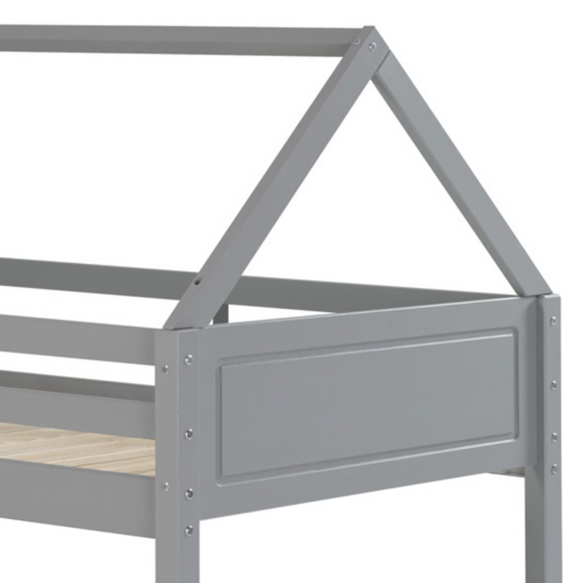 Linden Boulevard Georgie Twin over Twin Bunk Bed in Gray NFM