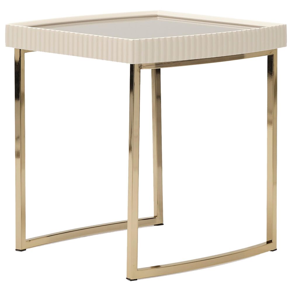 Vista Haus Lisbon End Table in Silken Matte Cream, , large