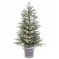 The Gerson Company 4" Electric Lightly Flocked Half Holiday Tree in Green, , large