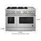 JennAir Rise 48" Professional Range with Griddle in Stainless Steel, , large