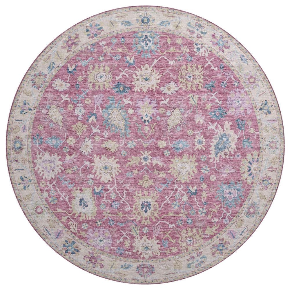 Dalyn Rug Company Hatay 8" Round Pink Area Rug, , large