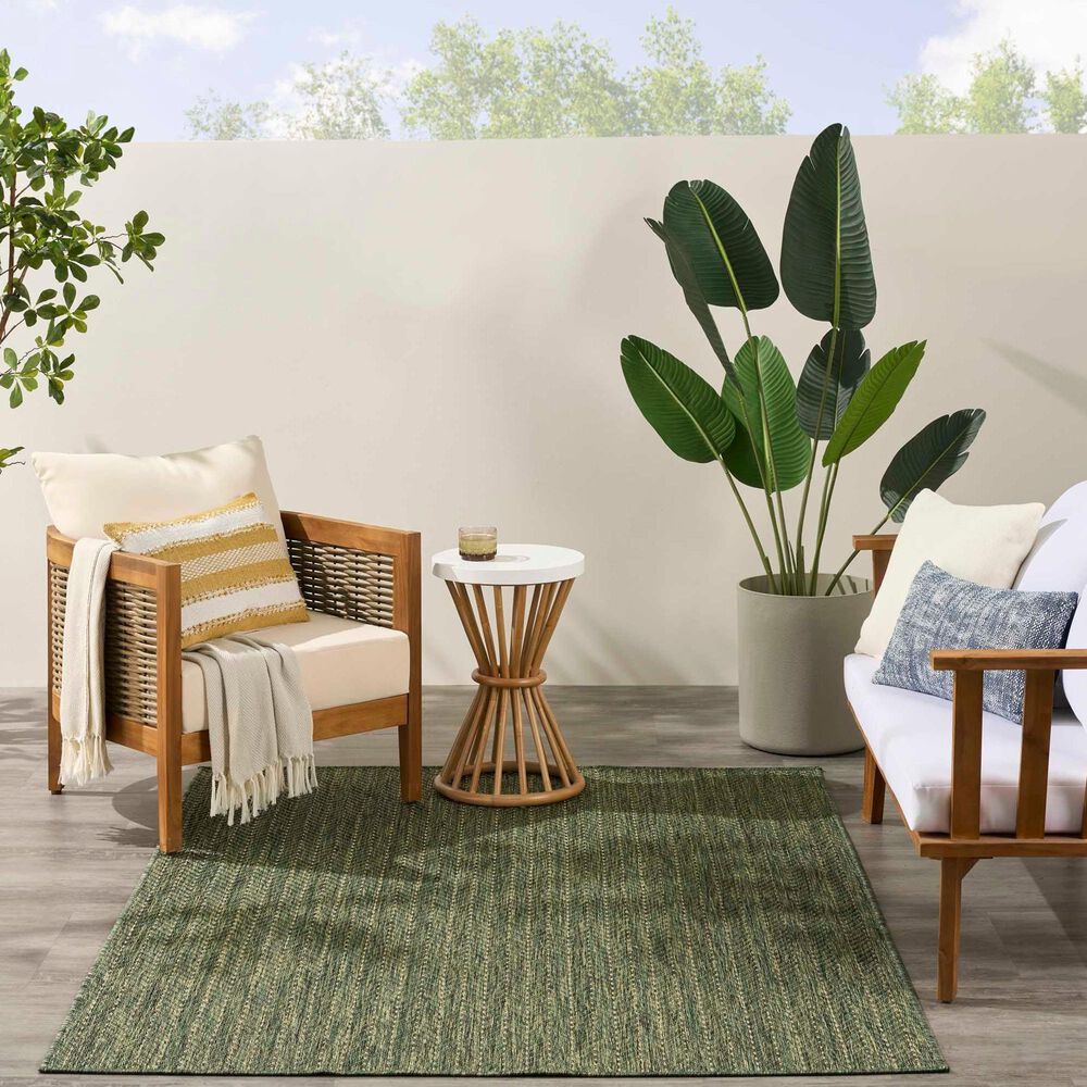 Nourison Horizon HOZ02 Green 8&#39; x 10&#39; Indoor/Outdoor Area Rug, , large