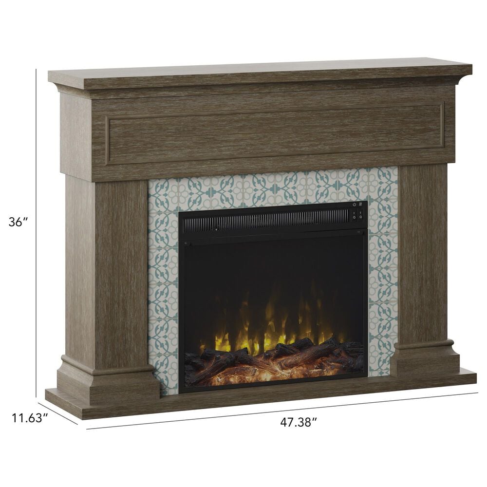 Classic Flame Twin Star 47" Wall Mantel Electric Fireplace with Reversible Surround in Hooper Oak, , large
