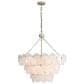 Golden Lighting Cascada 3-Tier 11-Light Pendant with Cirrus Cloud Glass Shade in Aegean Silver, , large