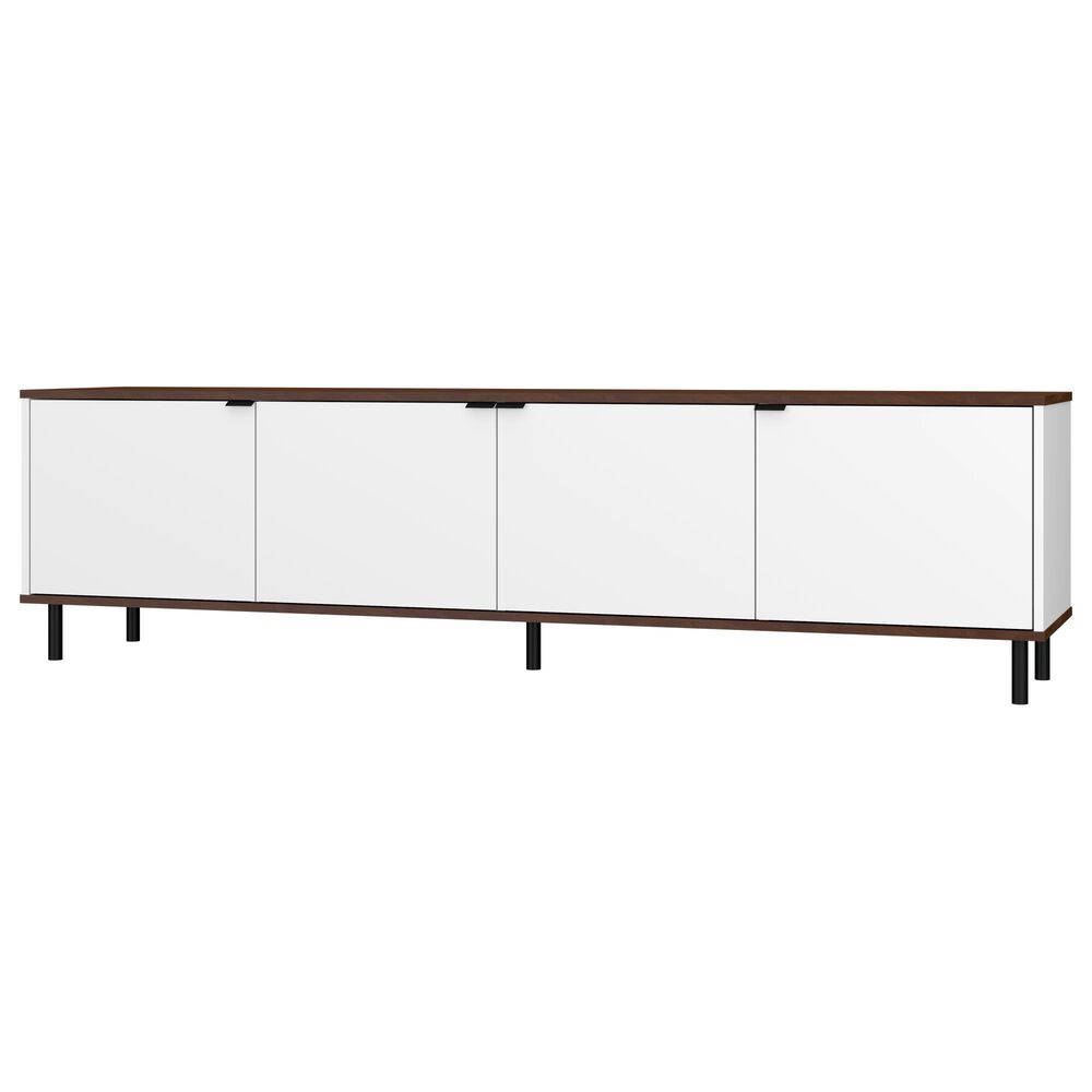 Dayton Mosholu 77" TV Stand in White and Nut Brown, , large