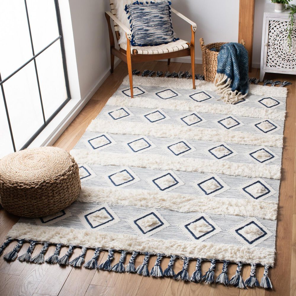 Safavieh Natura NAT678A 3&#39; x 5&#39; Ivory and Blue Area Rug, , large