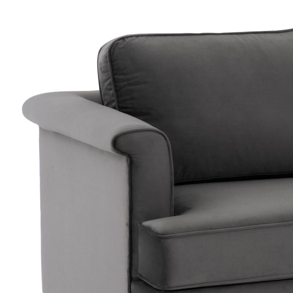 Tov Furniture Porter 2-Piece Stationary Right Facing Sectional with Chaise in Grey Velvet, , large