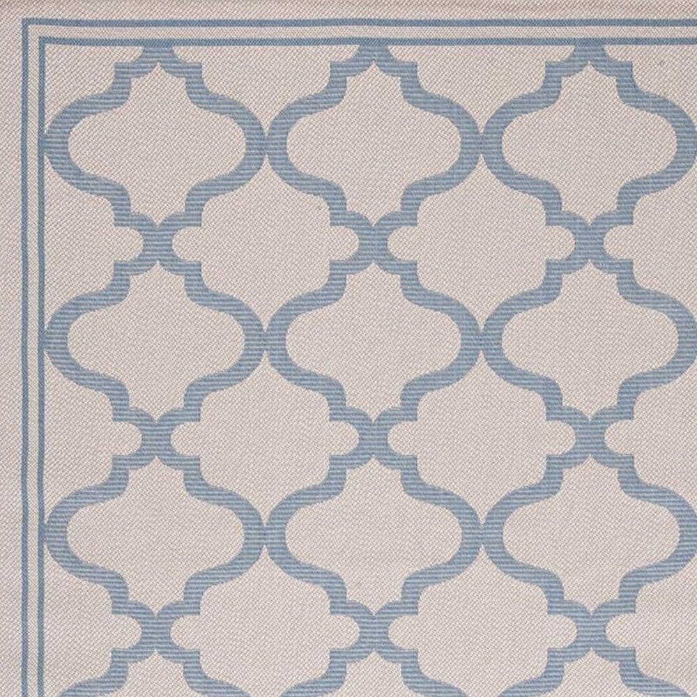 Safavieh Bermuda Contemporary 2&#39; x 8&#39; Ivory and Blue Indoor/Outdoor Area Performance Rug, , large