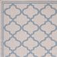 Safavieh Bermuda Contemporary 2" x 8" Ivory and Blue Indoor/Outdoor Area Performance Rug, , large