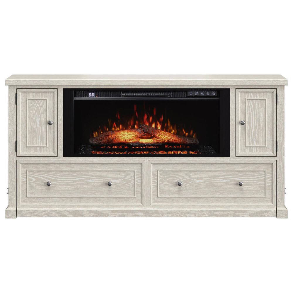 Richlands Furniture Soren Fireplace Dream Console with Queen Convertible Bed in Whitewash, , large
