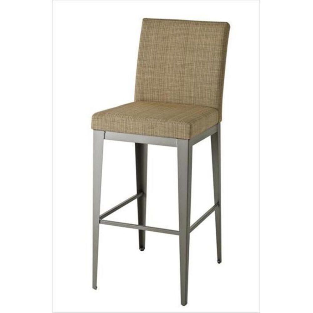 Amisco 30" Metal Bar Stool with Wheat Cushion, , large