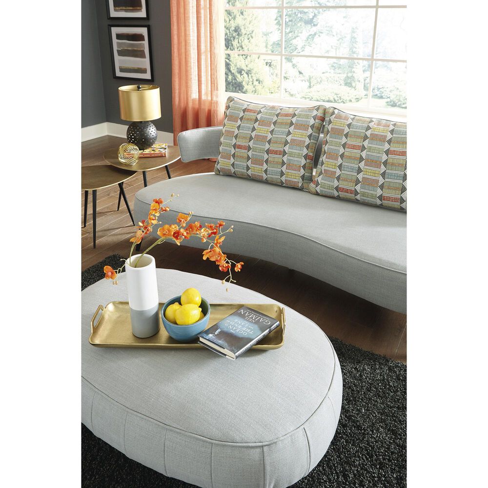 Ashley Hollyann Oversized Accent Ottoman in Gray, , large