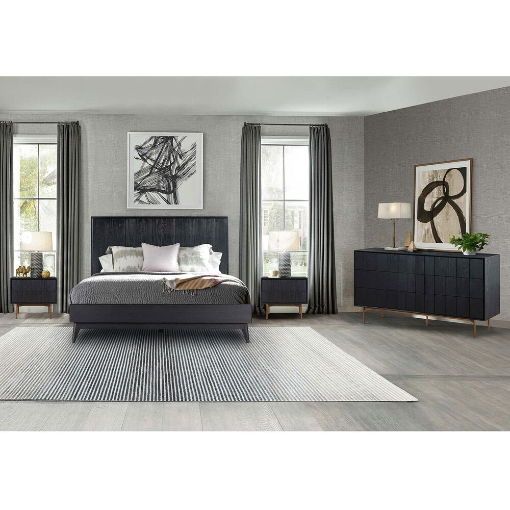 Blue River Carnaby 3-Piece Queen Bed Set in Black Brushed and Bronze, , large