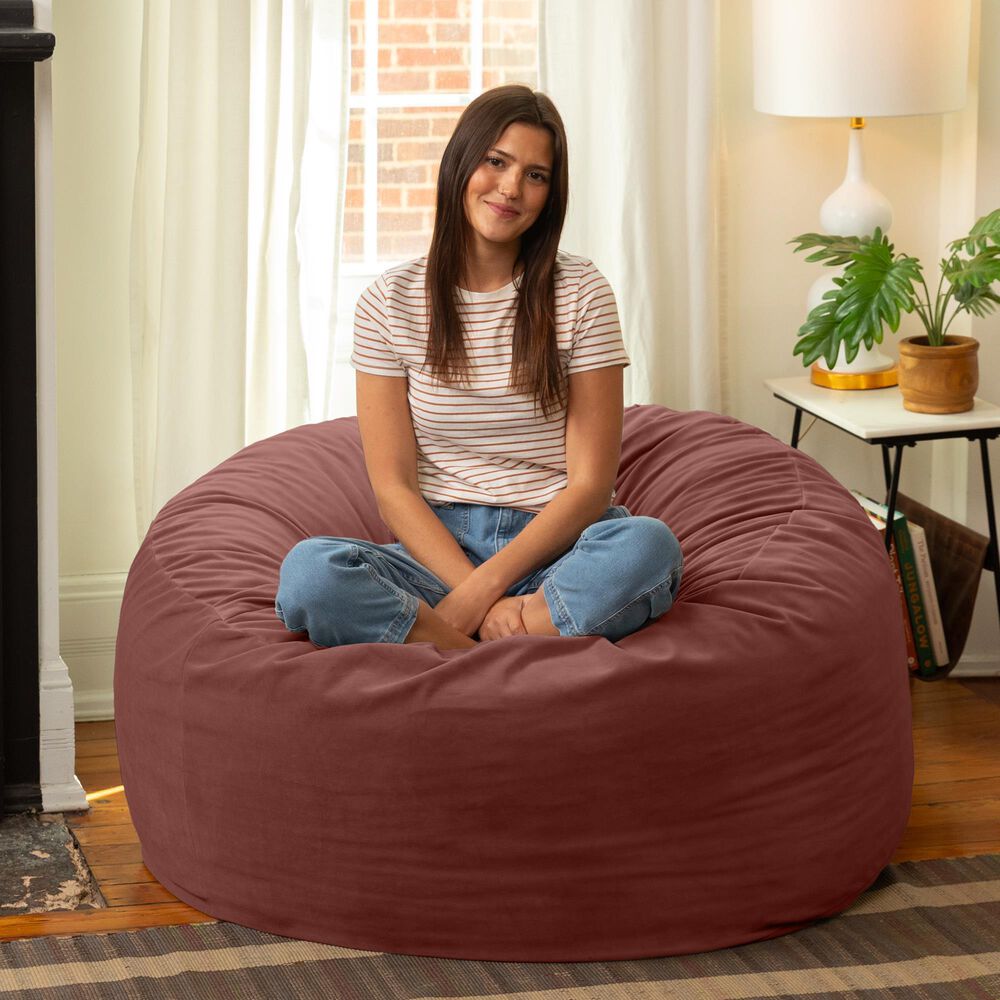 Jaxx Saxx 4&#39; Large Round Bean Bag Chair in Mauve, , large