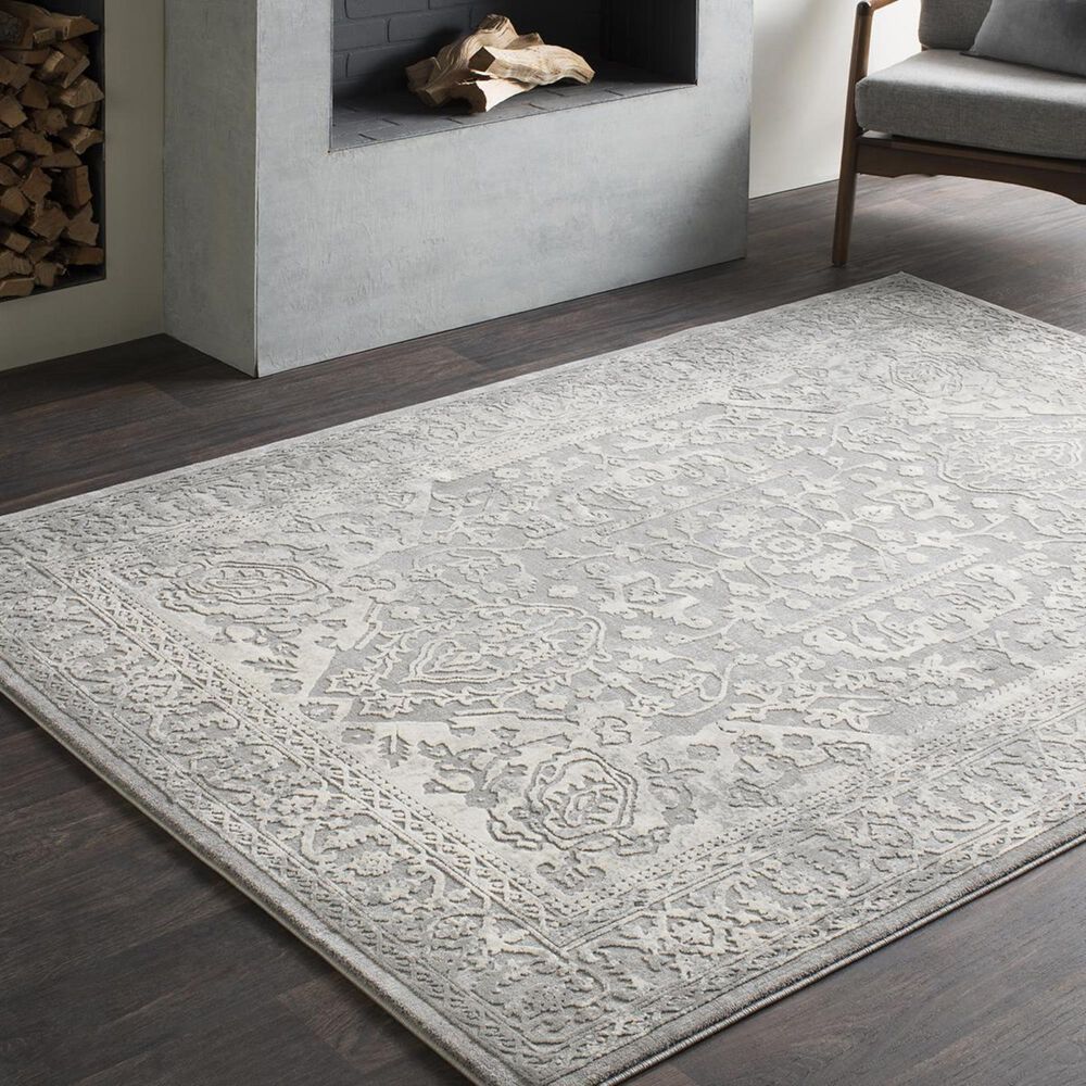 Surya Tibetan TBT-2300 5&#39;3&quot; x 7&#39;6&quot; Charcoal, Ivory and Khaki Area Rug, , large