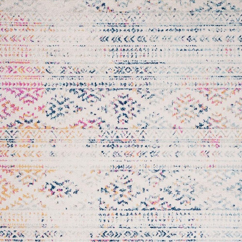 Safavieh Tulum TUL272 6'7" Round Ivory and Blue Area Rug, , large