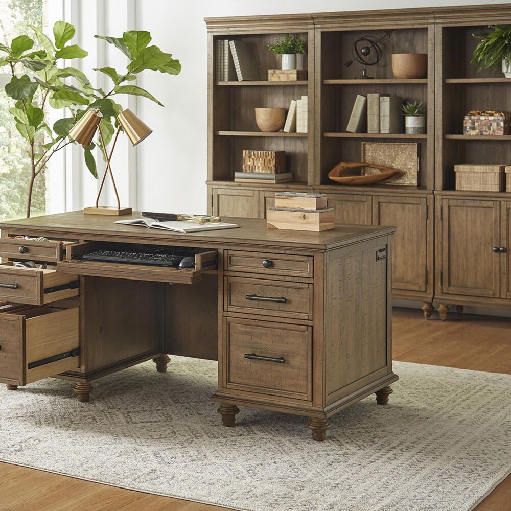 Riva Ridge Hensley Door Bookcase in Honey, , large