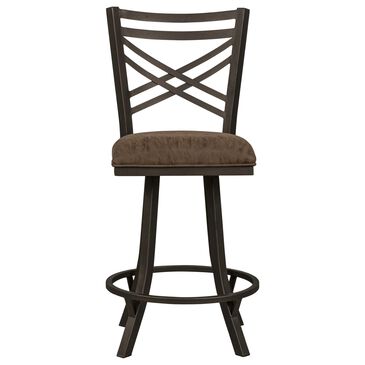 Callee Inc Rachel 26 Inch Counter Stool in Sunbronze Finish and Brown Faux Leather, , large