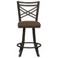 Callee Inc Rachel 26 Inch Counter Stool in Sunbronze Finish and Brown Faux Leather, , large
